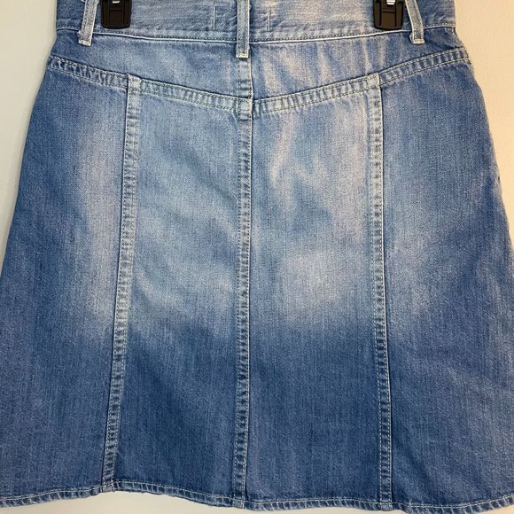 United Colors Of Benetton Distressed Flared Denim Skirt US/8 - Picture 5 of 9
